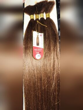 Human 100% Hair Braiding Beverly Johnson 16" Yaky Straight Bulk #30